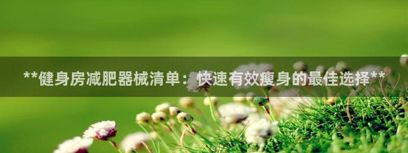 尊龙凯时老板：**健身房减肥器械清单：快速有效瘦身的