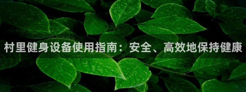 凯时k66娱乐登录：村里健身设备使用指南：安全、高效