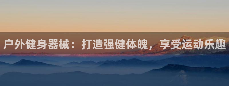 尊龙人生手机版：户外健身器械：打造强健体魄，享受运动