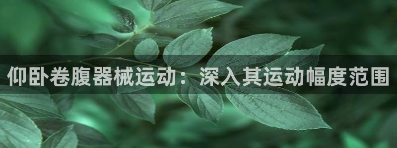 尊龙旗舰app：仰卧卷腹器械运动：深入其运动幅度范围